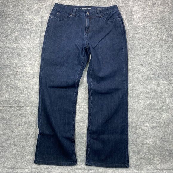 Croft & Barrow Womens Blue Natural‎ Fit Stretch Straight Leg Boot Cut Jeans 12Sh - Picture 1 of 15